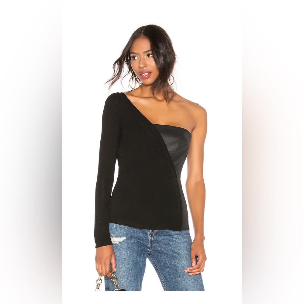 One Shoulder Top in Black from Revolve